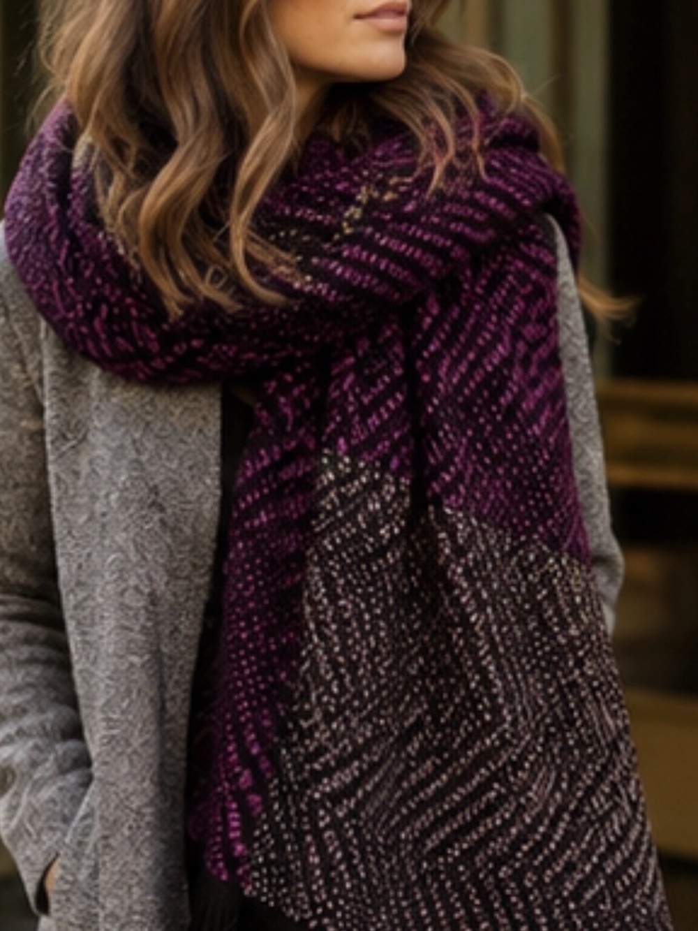MISSONI Oversized Wool Mohair Fringe Shawl / Scarf Multicolor 65”× 29” - Picture 2 of 12